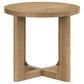 Kessler 2-piece Round Sculptural Wood Coffee Table Set Light Oak