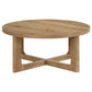 Kessler 3-piece Round Sculptural Wood Coffee Table Set Light Oak