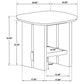 Kailani Coastal Square End Side Table with Shelf Beige Oak