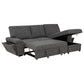 Demko Sleeper Sectional Sofa with Speaker and Storage Chaise Granite