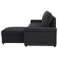Demko Sleeper Sectional Sofa with Speaker and Storage Chaise Black