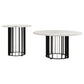 Haven 2-piece Round Marble Coffee and End Table Set Black