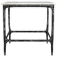 Ebby Square Genuine Marble Top Metal End Table White