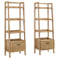 Fabian 2-piece 3-shelf Bookshelf with Drawer Distressed Light Brown