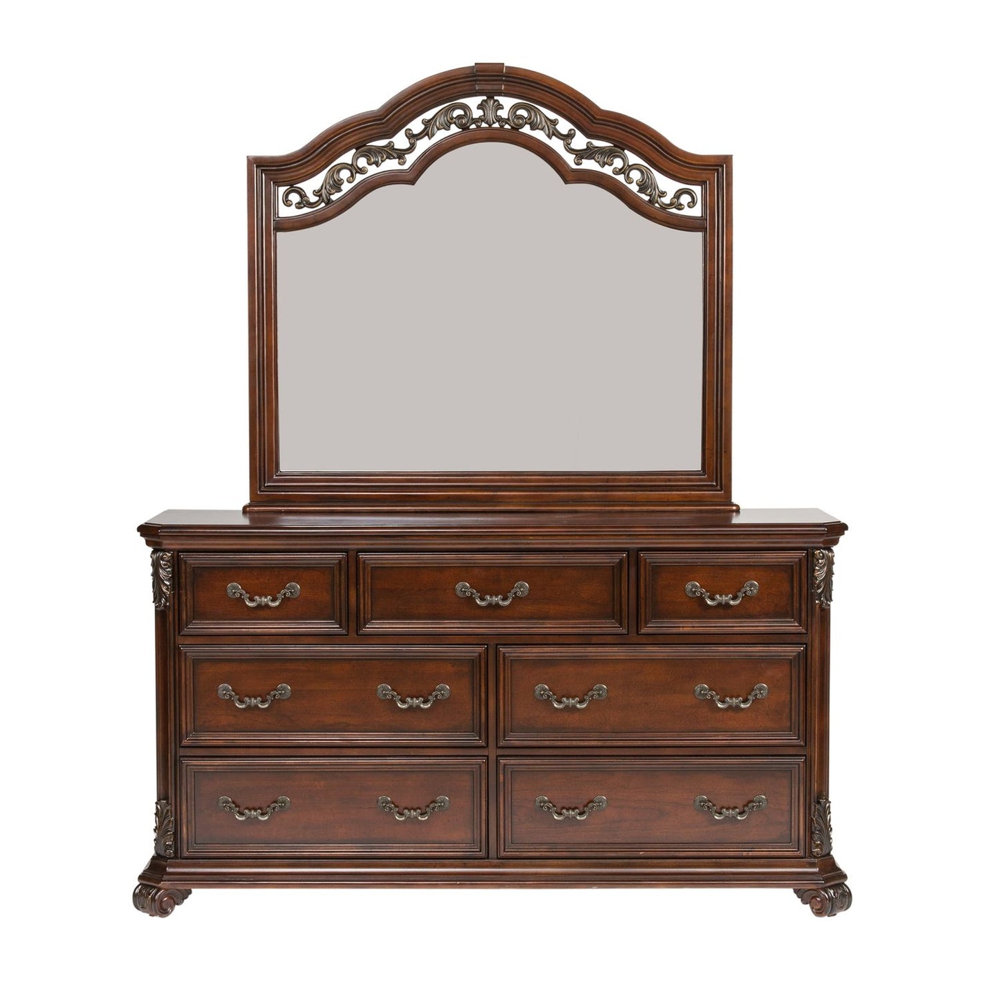 King Poster Bed, Dresser & Mirror, Chest, Night Stand