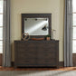 King Bookcase Bed, Dresser & Mirror