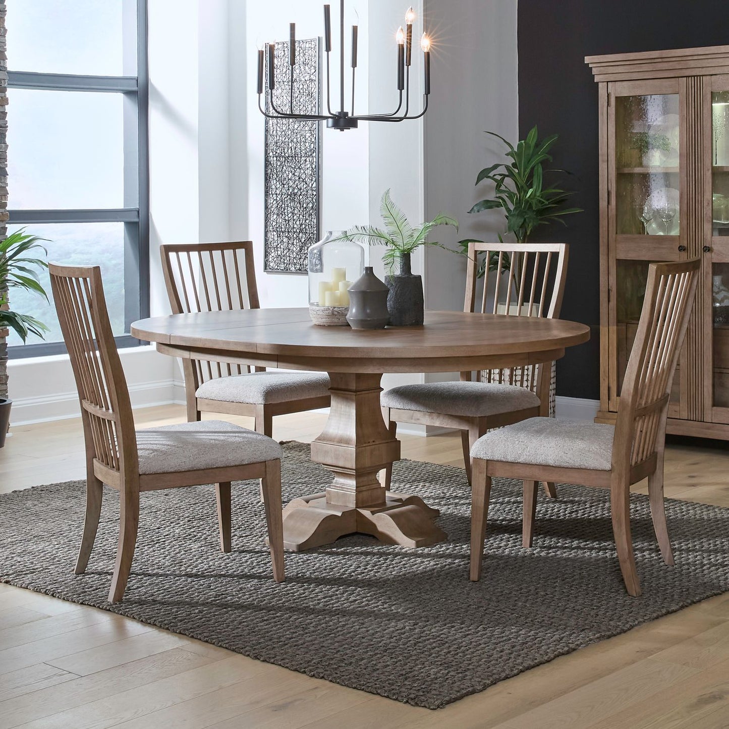 5 Piece Pedestal Table Set