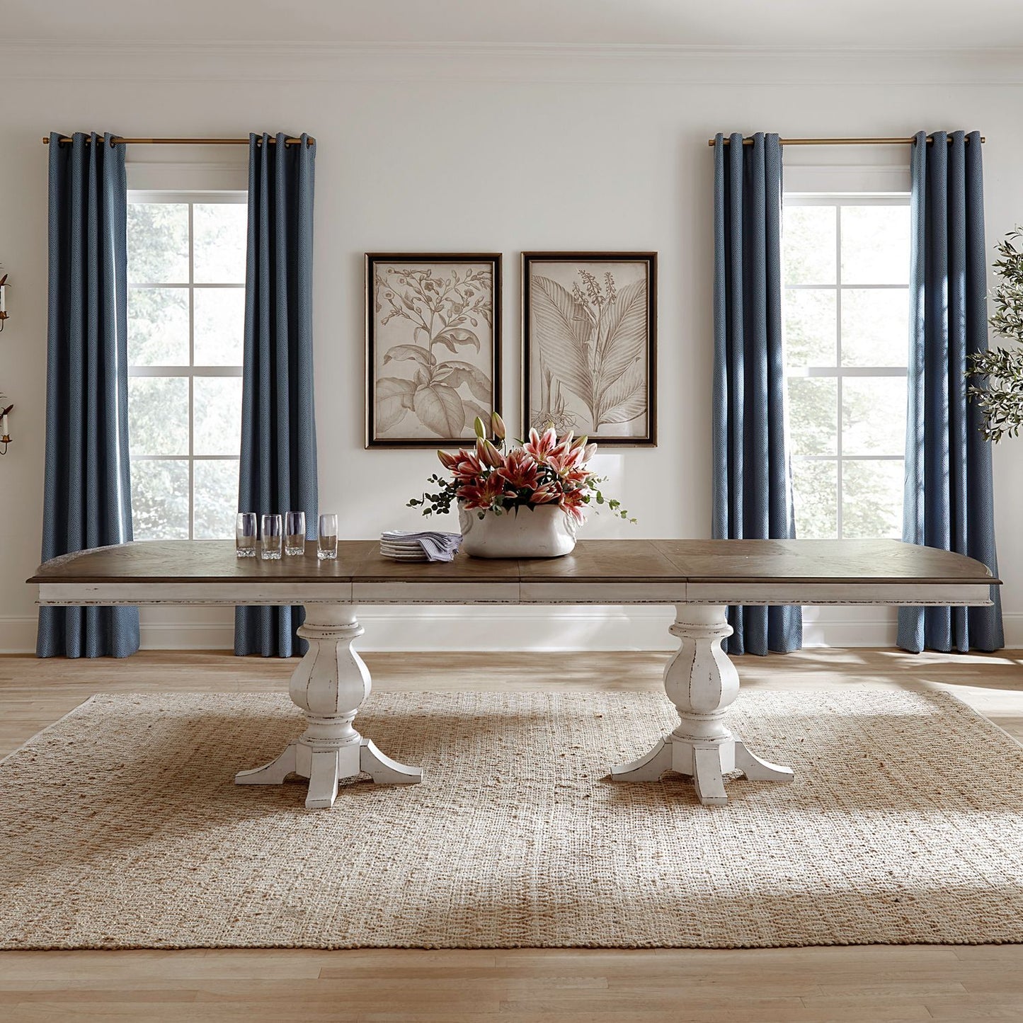 Double Pedestal Table Set