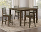 Joplin 5-Piece Counter Dining Set, Walnut Finish