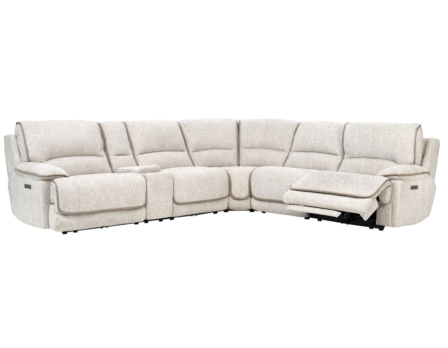 Olsen 6-Piece Sectional, Dual-Power Zero-Gravity Reclining, Dove