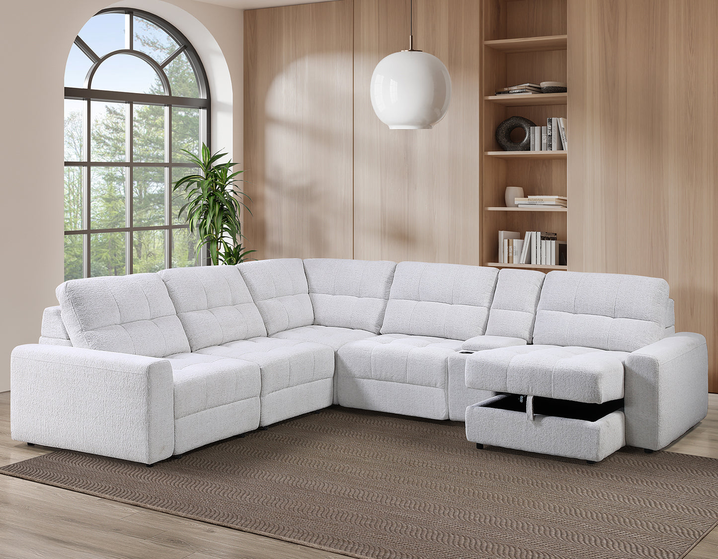 Snyder White 6-Piece Glider Sectional