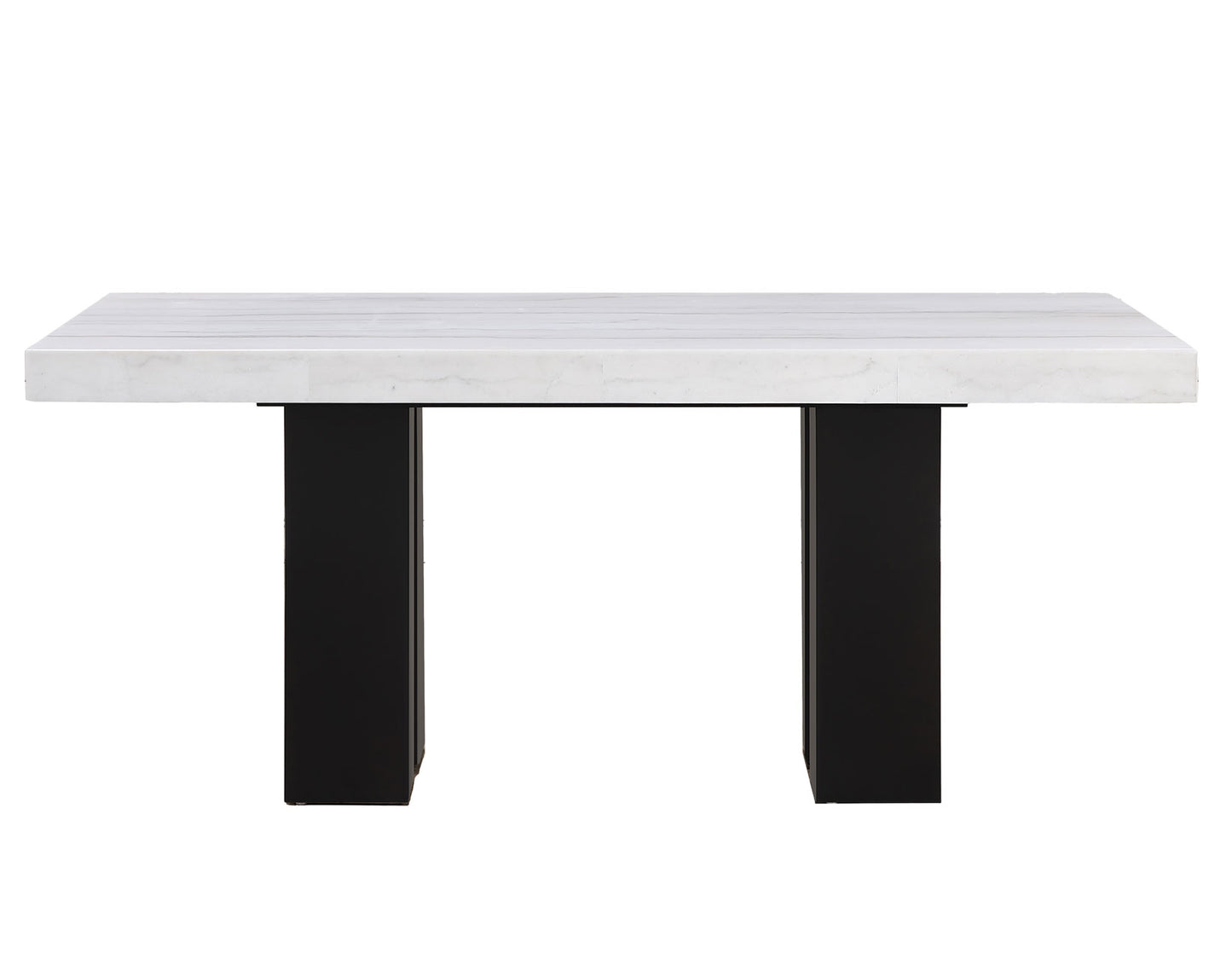 Artemis 70 inch Marble Top Dining Table, Black Finish