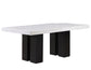 Artemis 70 inch Marble Top Dining Table, Black Finish