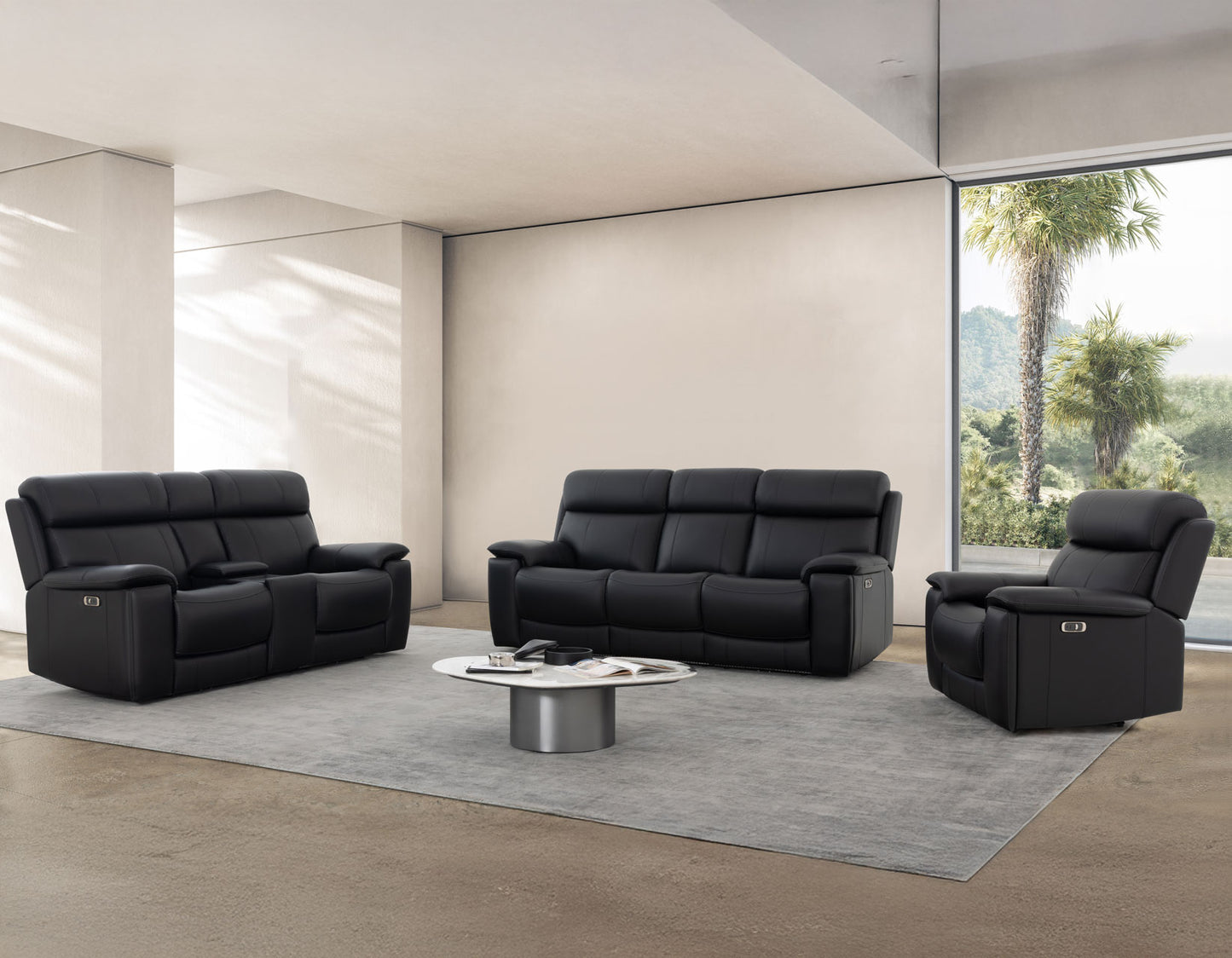 Zenith Home Theater Power Reclining, Built-In Speakers, Lighting And Vibration

91″ Sofa
81″ Loveseat
Recliner