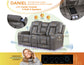 Daniel Triple Power Home Theater Immersive Entertainment Reclining Set, Leather

87″ Sofa, Drop-Down Console
75″ Console Loveseat
Recliner