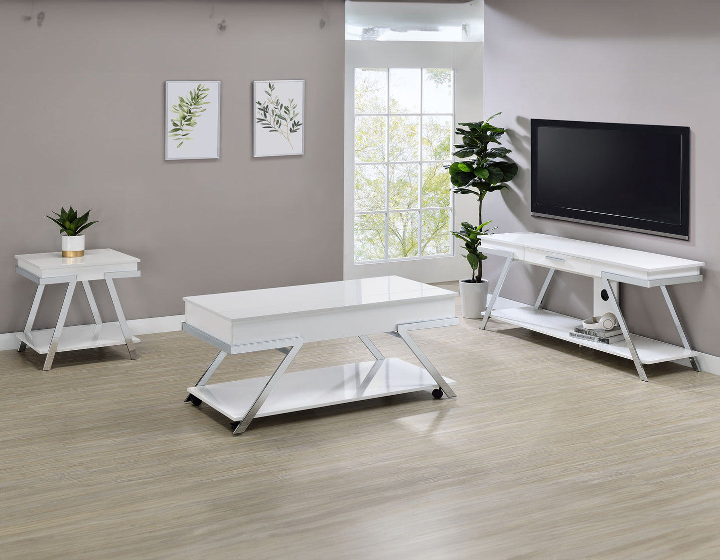 Zena

Lift-Top Cocktail Table, Castered
End Table
TV Stand