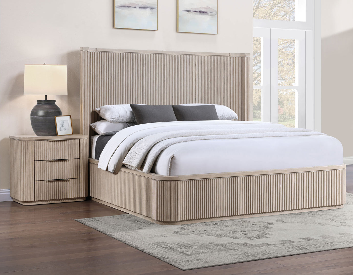 Henry Reeded Bedroom, Tan Finish