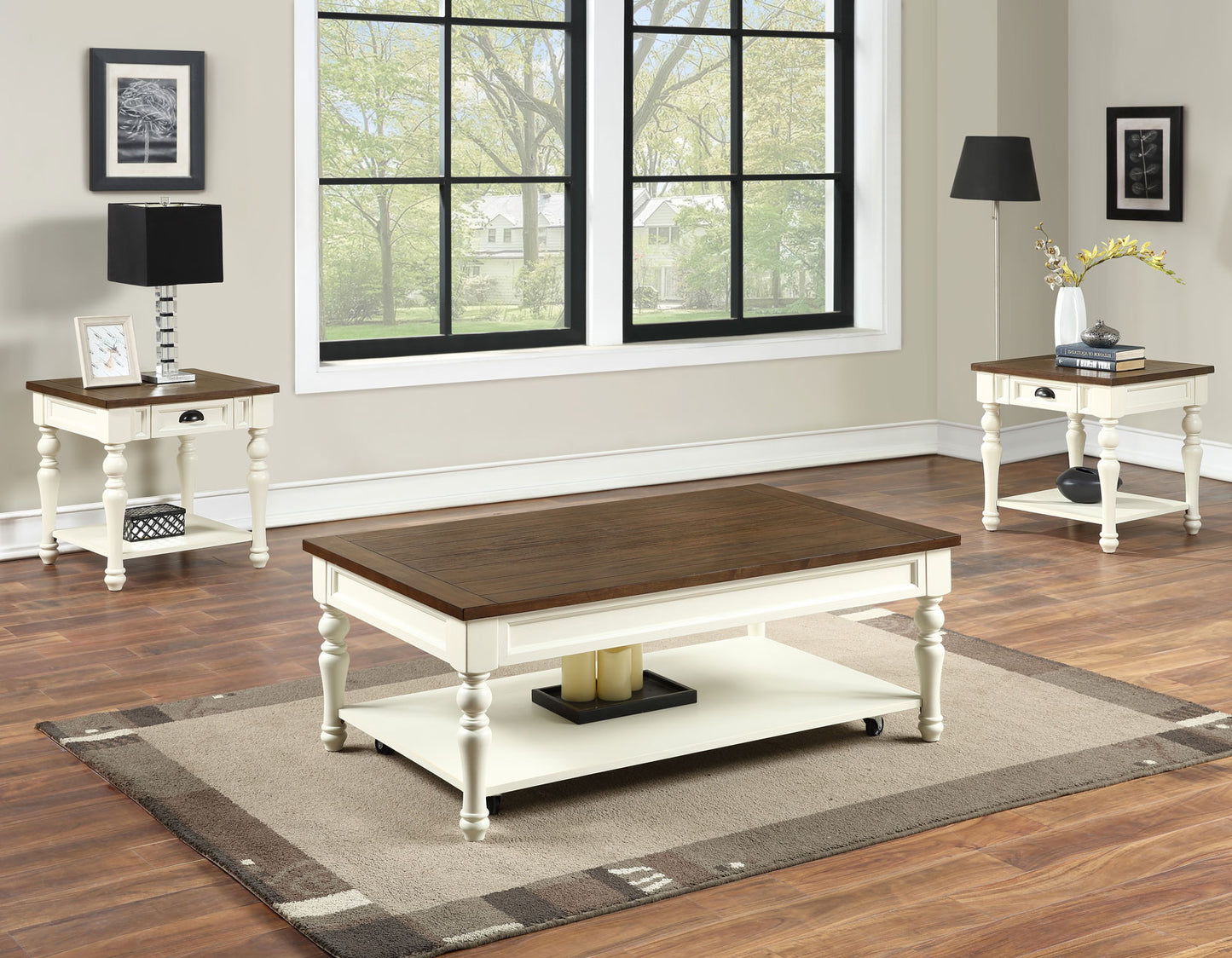 Joanna

Cocktail Table, Castered
End Table