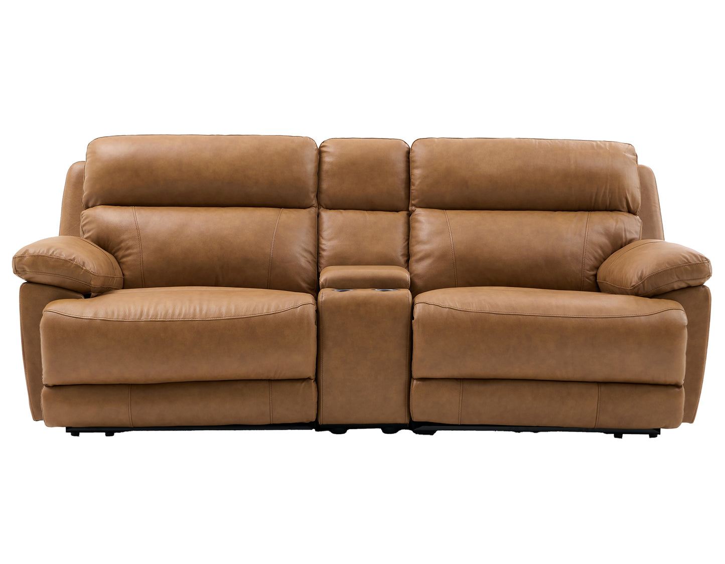Gatlin Leather Dual-Power 3-Piece Reclining Console Loveseat