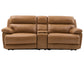 Gatlin Leather Dual-Power 3-Piece Reclining Console Loveseat