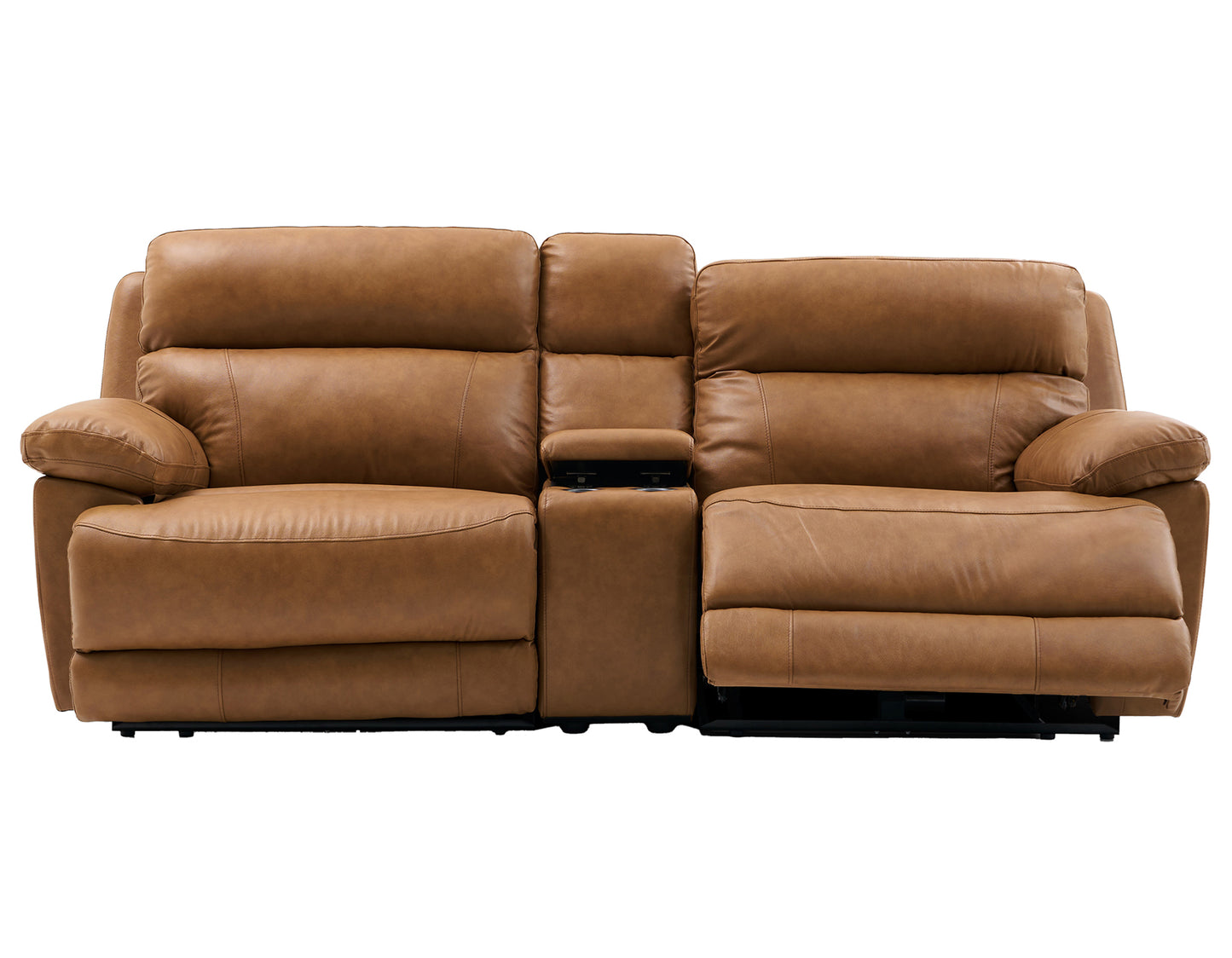 Gatlin Leather Dual-Power 3-Piece Reclining Console Loveseat