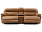 Gatlin Leather Dual-Power 3-Piece Reclining Console Loveseat