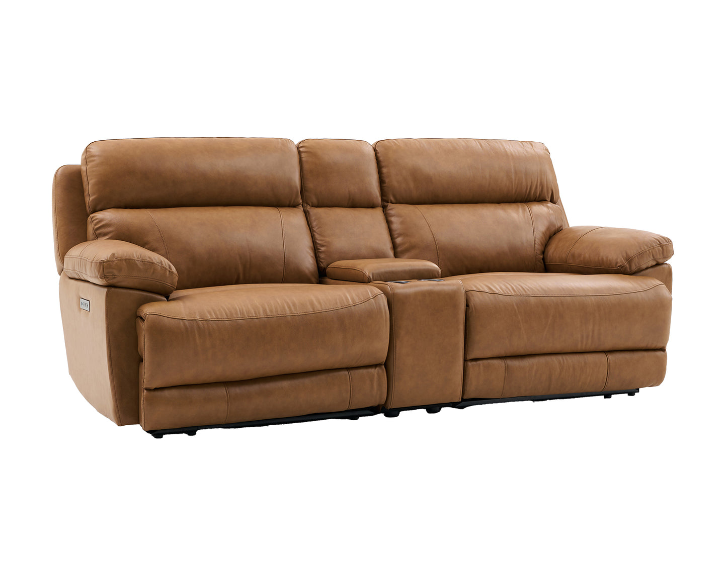 Gatlin Leather Dual-Power 3-Piece Reclining Console Loveseat