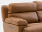 Gatlin Leather Dual-Power 3-Piece Reclining Console Loveseat