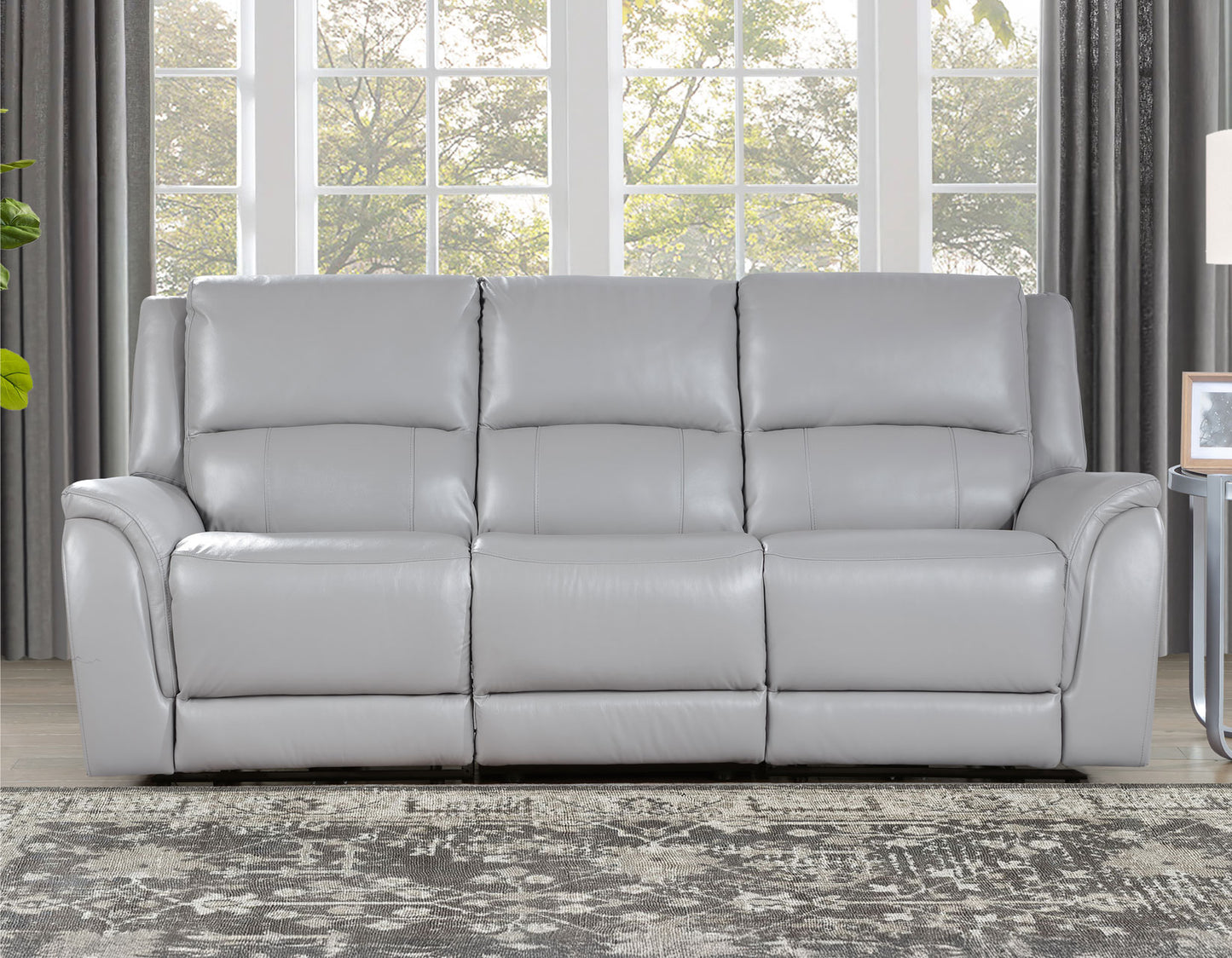 Alexandria Leather Power Reclining, Stone

91″ Sofa
80″ Console Loveseat
Recliner