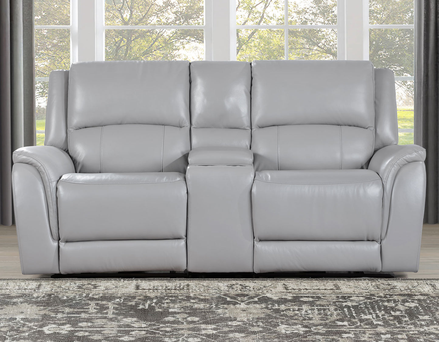 Alexandria Leather Power Reclining, Stone

91″ Sofa
80″ Console Loveseat
Recliner