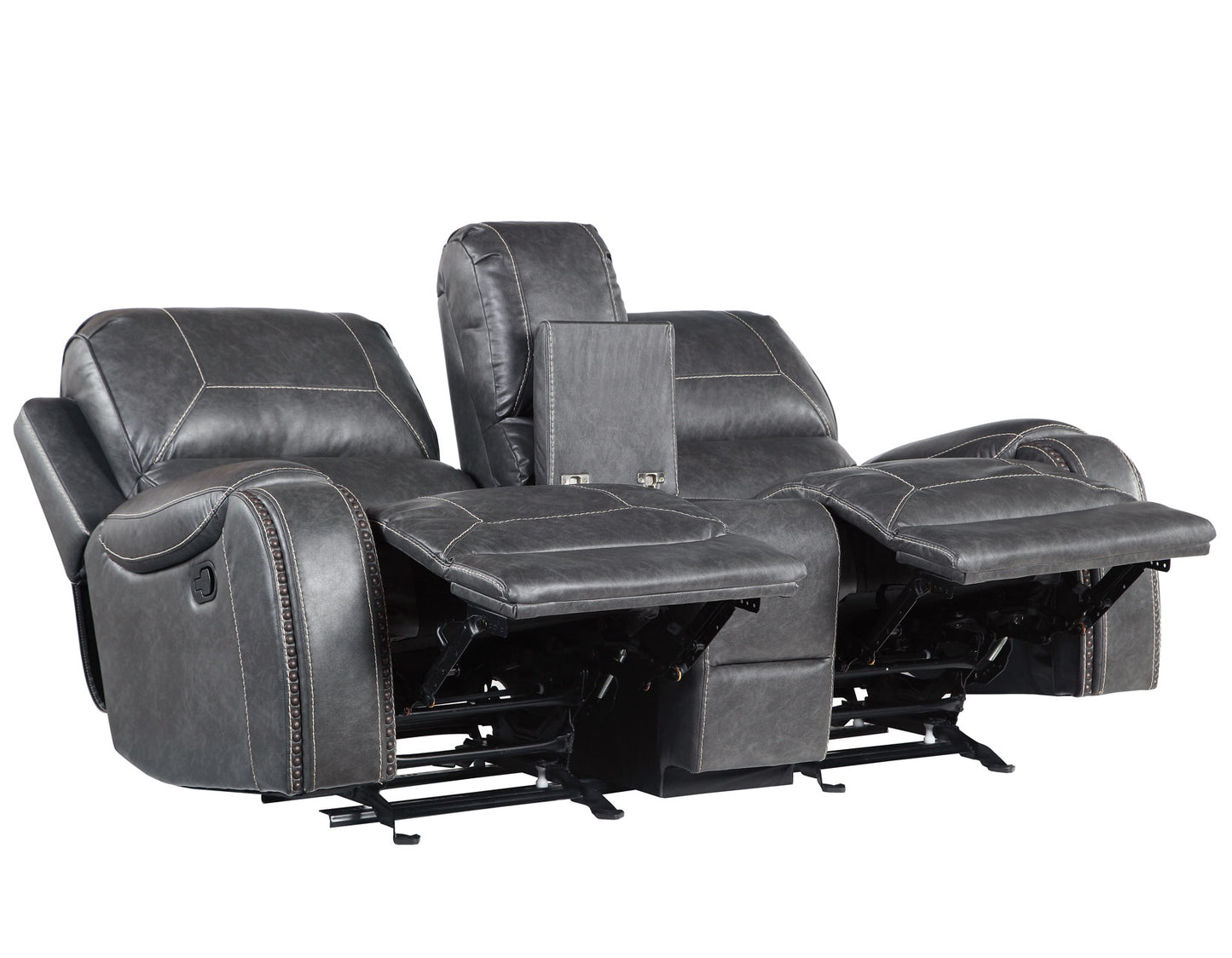 Keily Manual Reclining, Grey

86″ Sofa, Dop-Down Console
75″ Console Loveseat, Glider
Recliner, Glider
