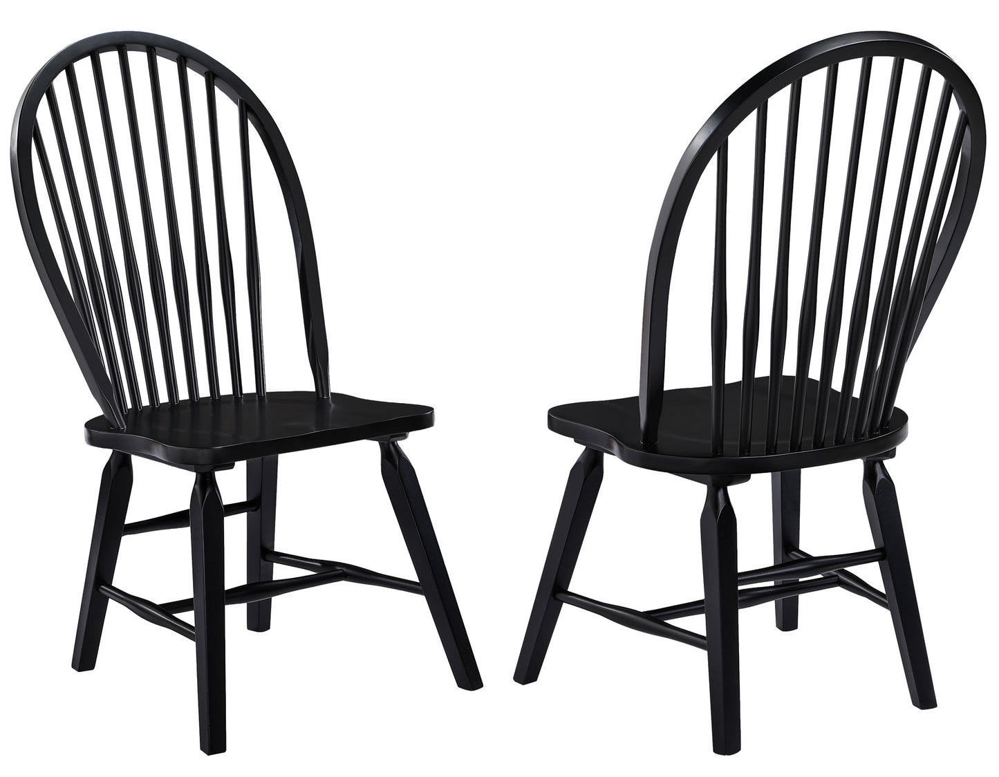 Sommerset Solid Wood Black Modern Windsor Chair