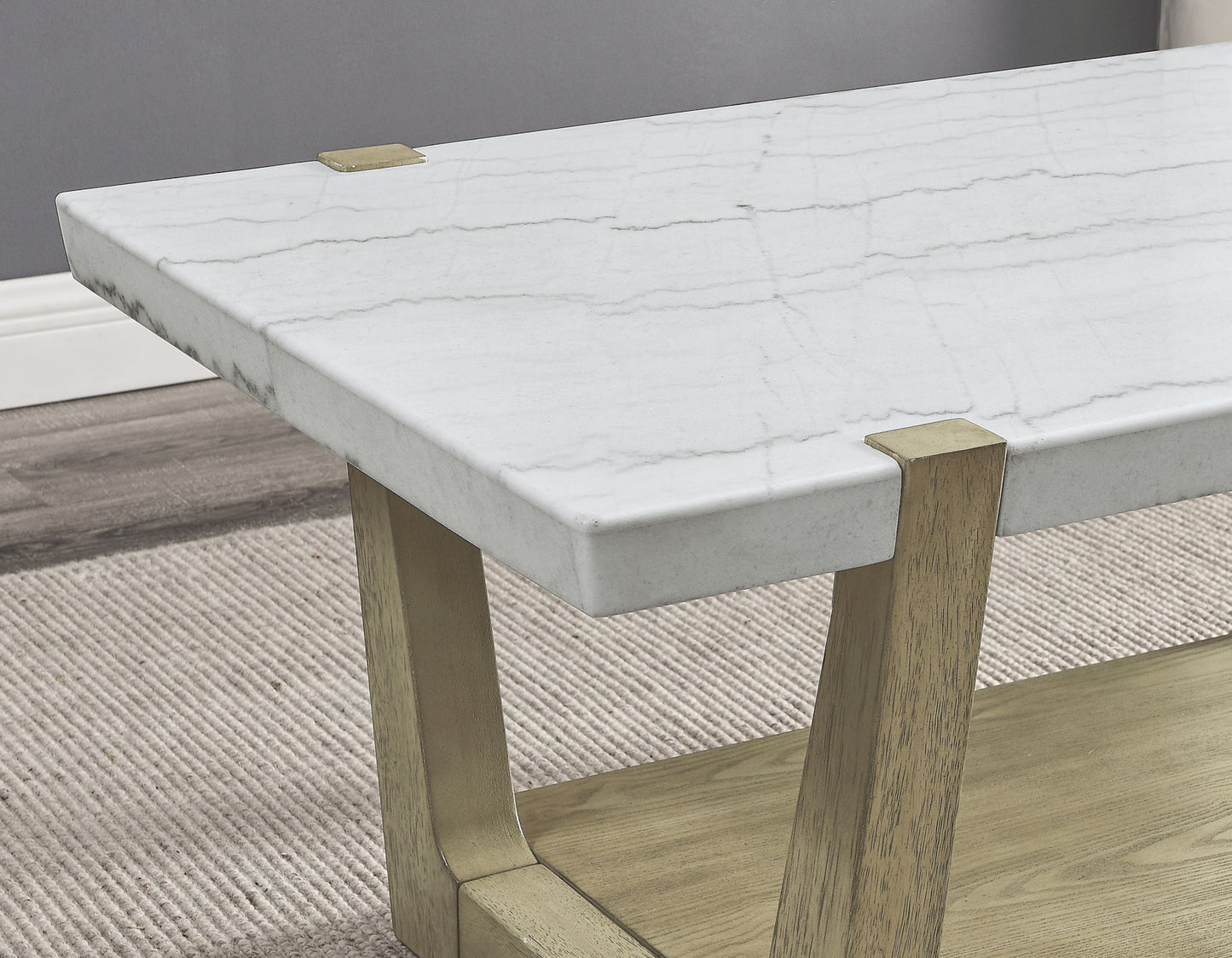 Perth, Sofa Table, White Marble Top