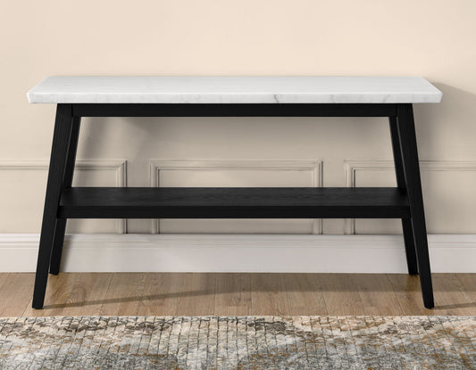 Vida, Sofa Table, White Marble Top, Black