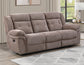 Sydney Sofa, Manual Reclining, Double Glider, Brown