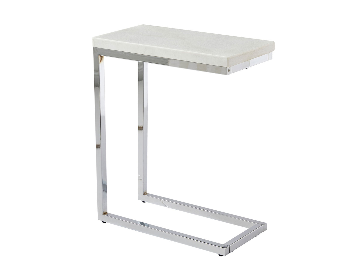 Echo, Chairside End Table, White Marble Top