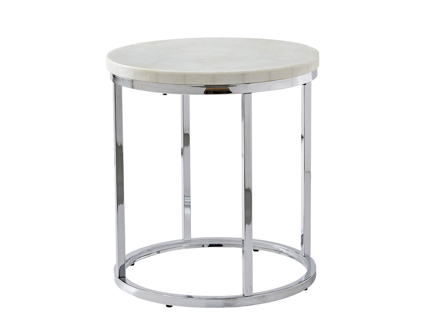 Echo, Chairside End Table, White Marble Top