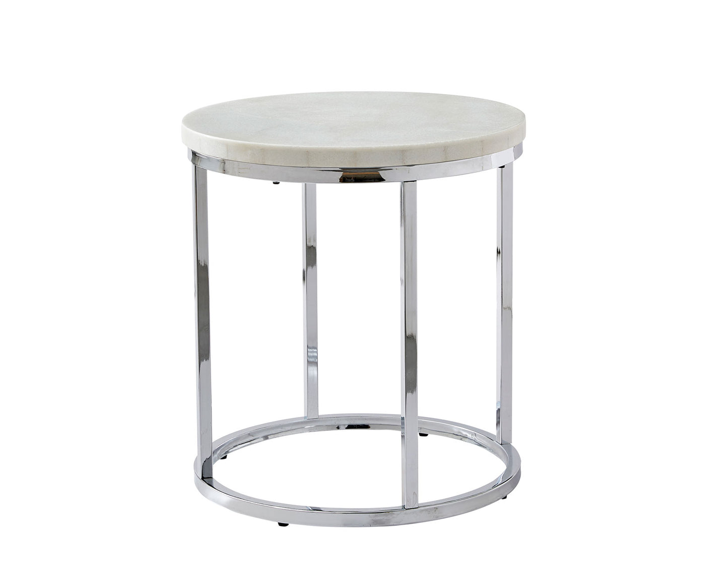 Echo, Chairside End Table, White Marble Top