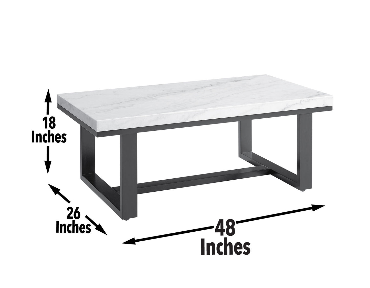 Artemis Cocktail Table, White Marble Top