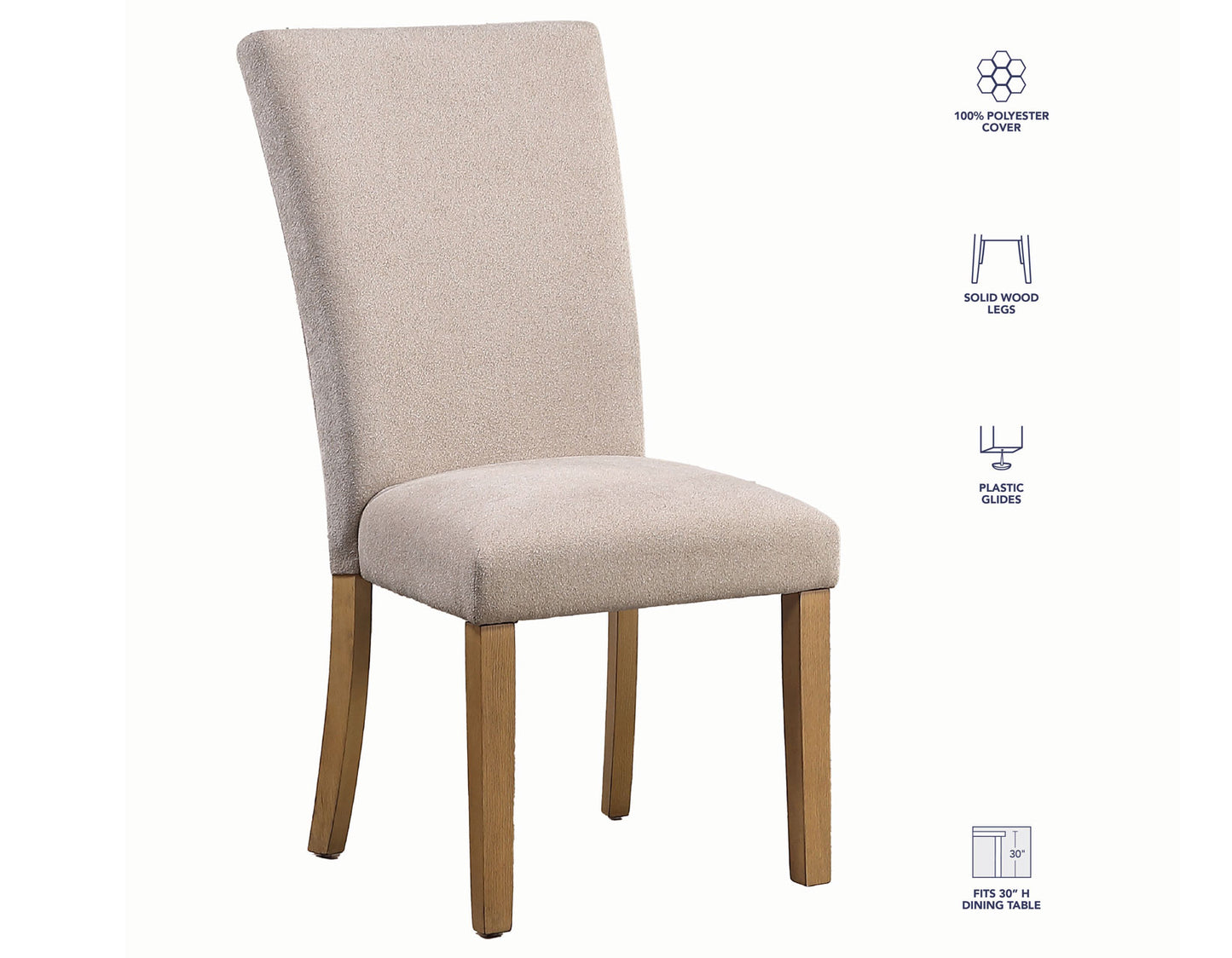 Artemis Side Chair, Beige Chenille