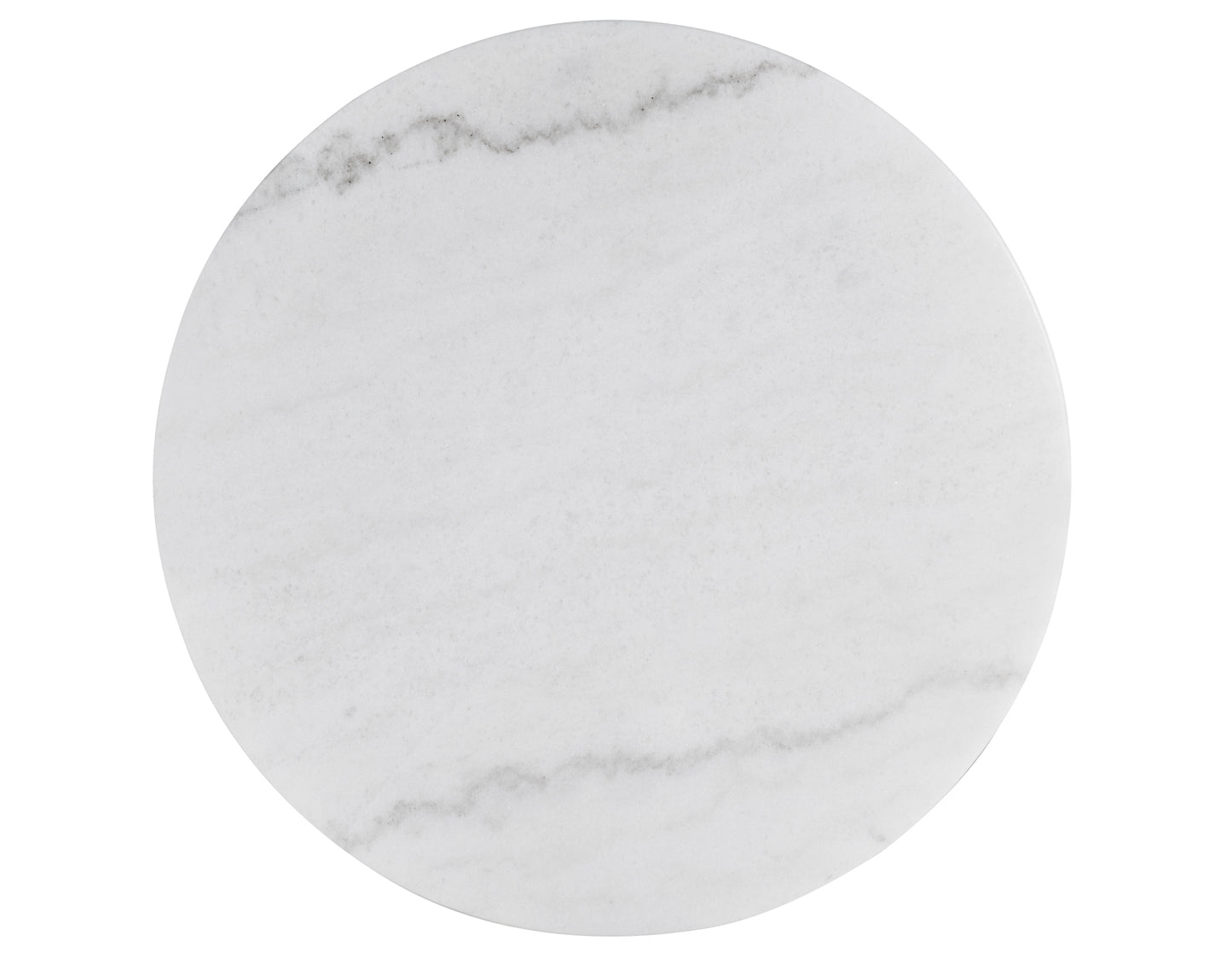 Vida, Round 36″ Cocktail Table, White Marble Top, Castered