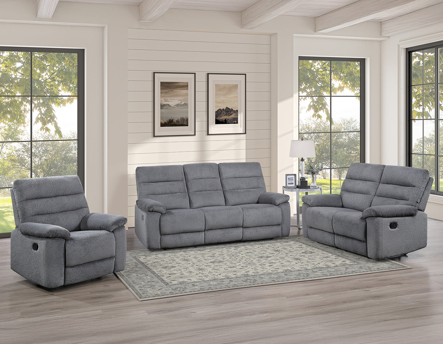 Cozy Sofa, Manual Reclining, Gray
