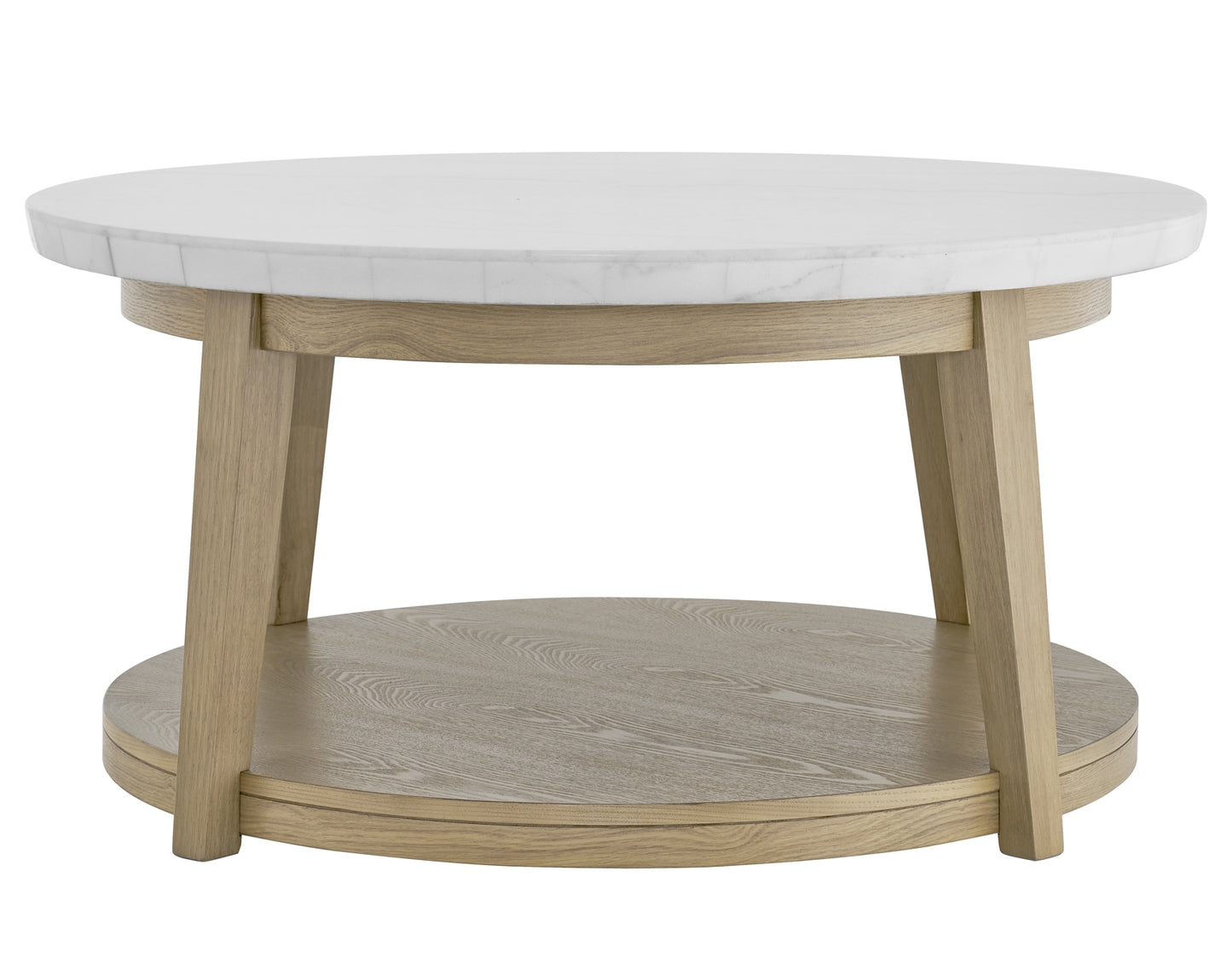 Vida, Round 36″ Cocktail Table, White Marble Top, Castered