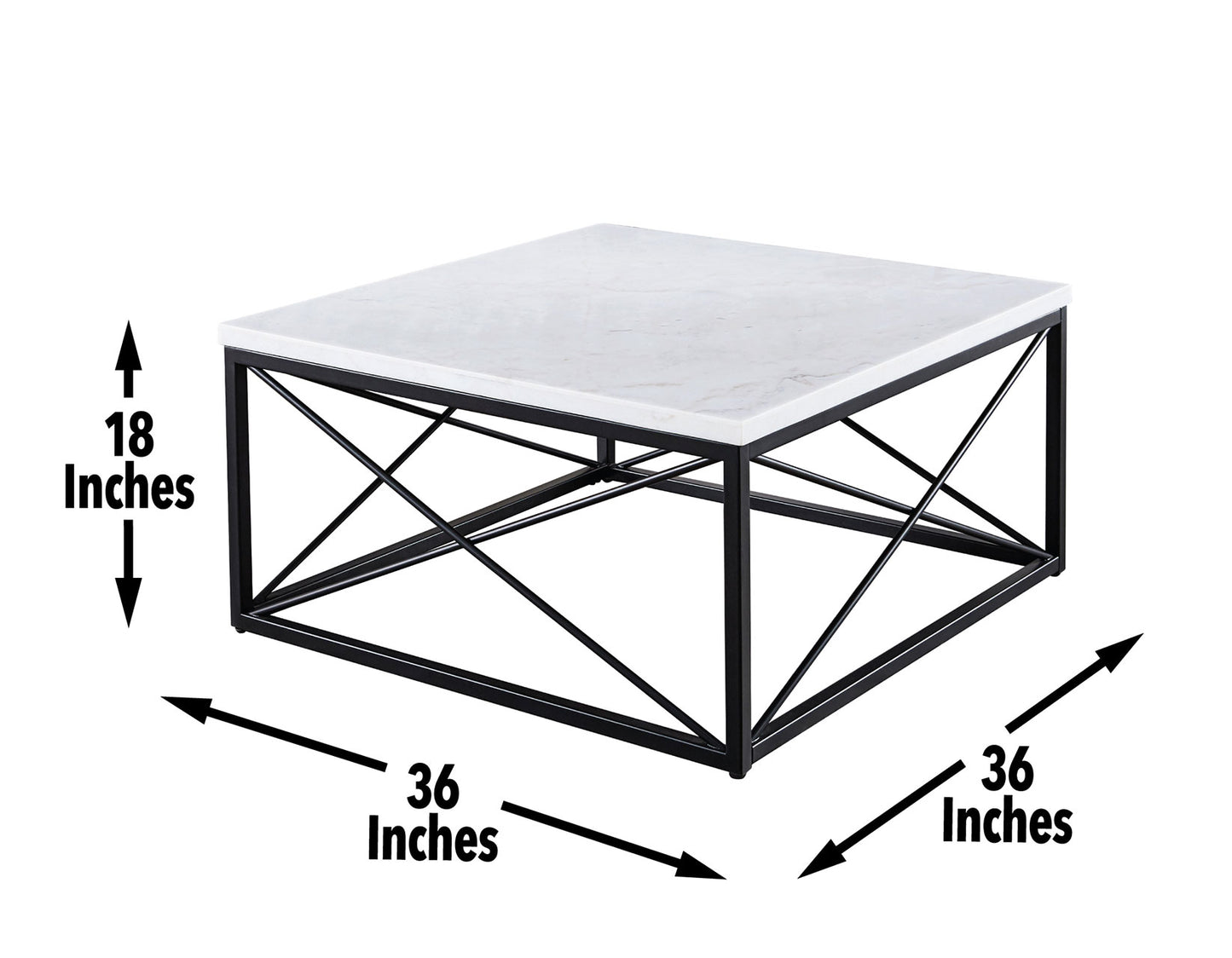 Skyler, Cocktail Table, White Marble Top
