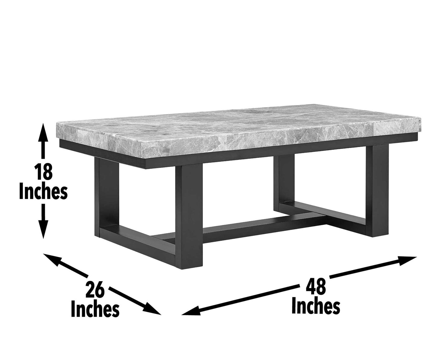 Artemis Cocktail Table, Gray Marble Top