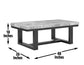 Artemis Cocktail Table, Gray Marble Top