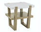 Perth, End Table, White Marble Top