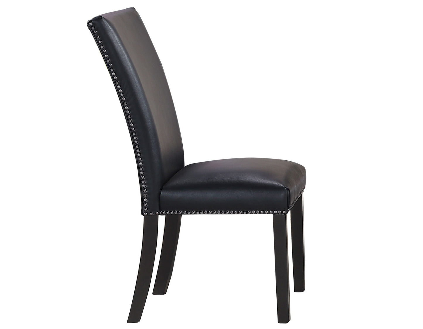 Artemis Side Chair, Black Vegan Leather Cover