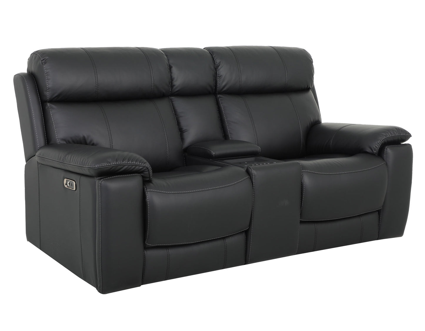 Zenith Power Home Theater Reclining Console Loveseat, Built-in Speakers, Vibration
