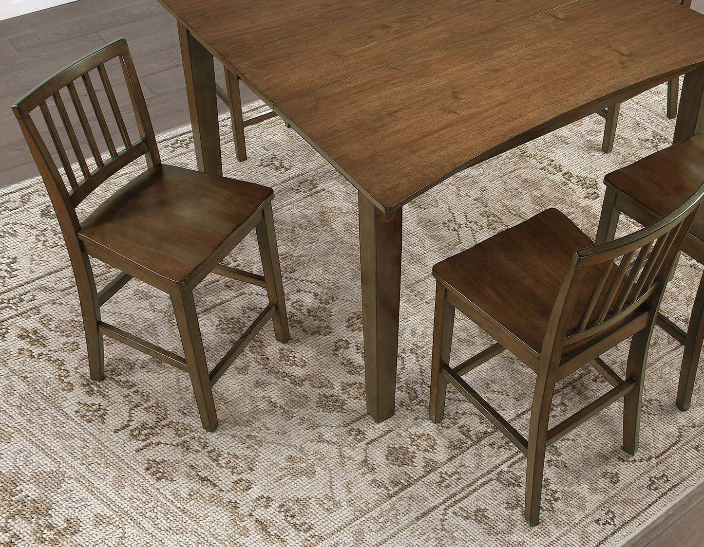 Joplin Solid Wood 24″ Farmhouse Counter Stool, Walnut Finish